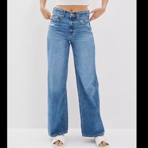 American Eagle Super High Waisted Baggy Wide Leg Jeans